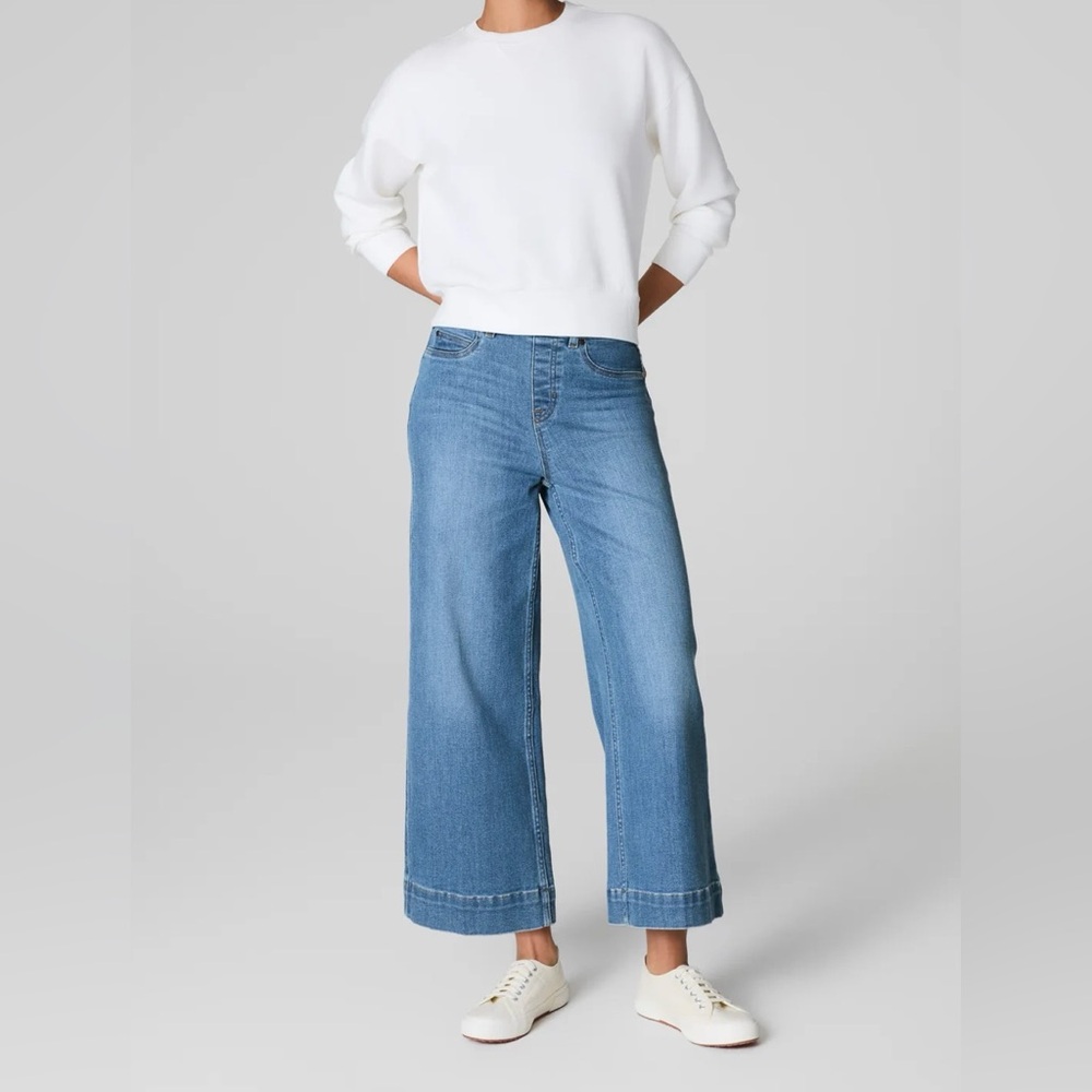 NWT Spanx wide leg cropped jeans